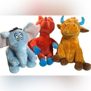 Dr Seuss Plush 2024 Lot Kohls Cares Dr.Suess, Horton hears a who!, Fox in Socks